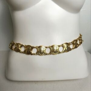 Vintage Gold Toned Chain Link Waist Belt Rare Hong Kong